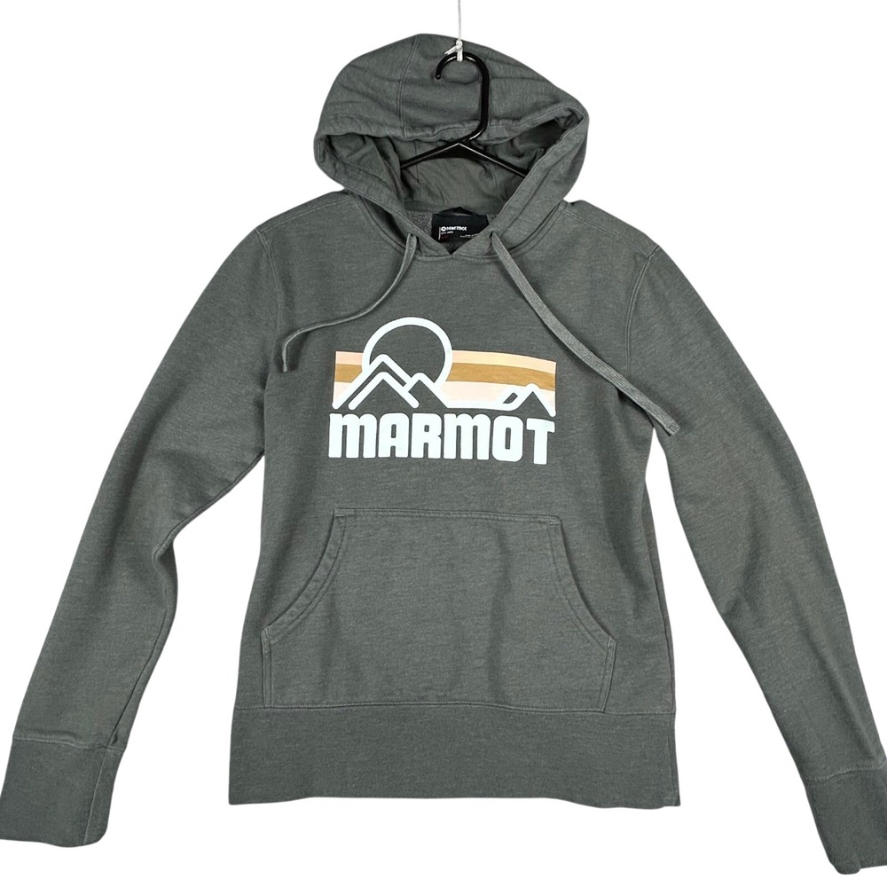 Marmot Women's Gray Graphic Hoodie Sweatshirt Size Medium